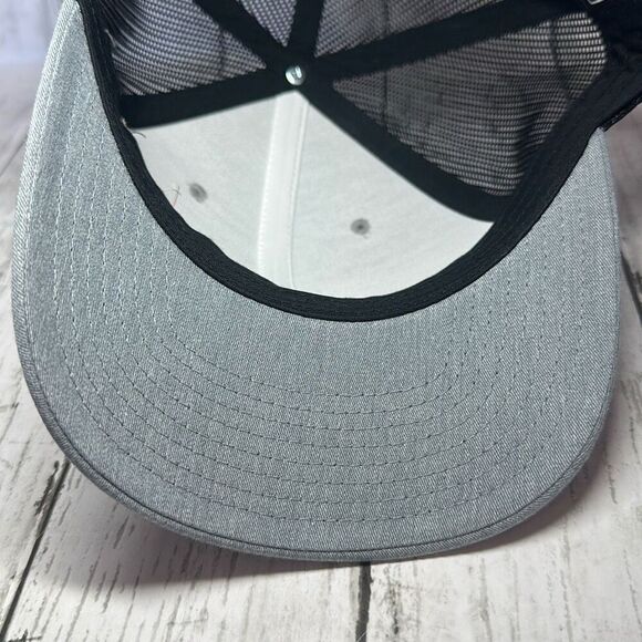 Richardson Original 112 Trucker Hat Cap Gray Black Adjustable 19 Racing - Picture 7 of 9